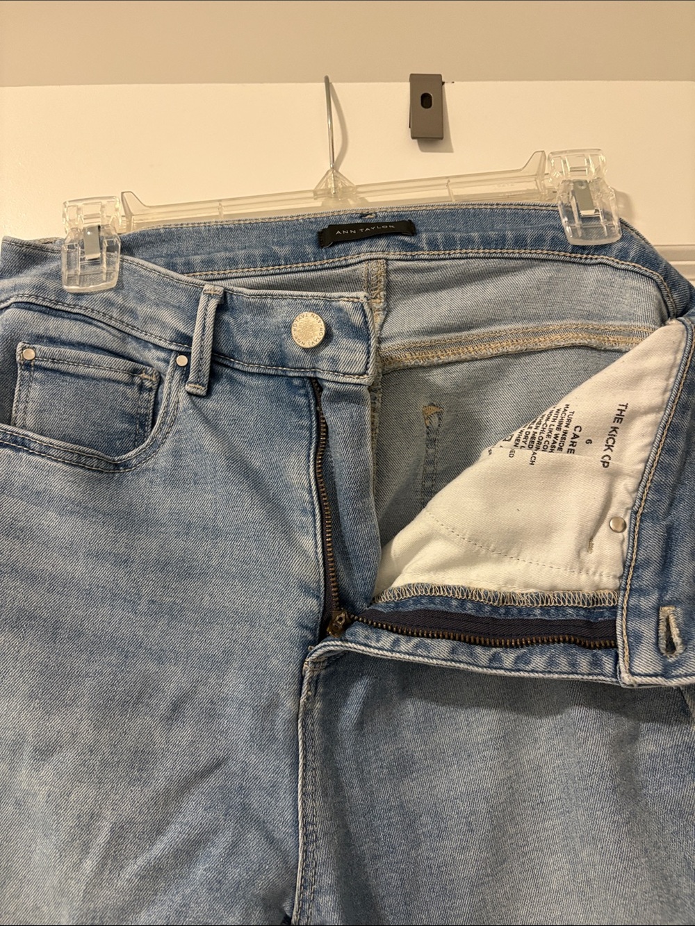 Ann Taylor Light Blue High-Rise Straight Jeans